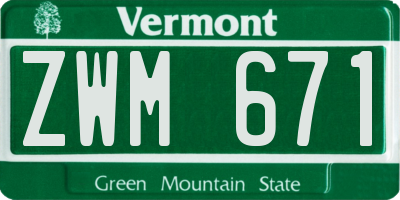 VT license plate ZWM671