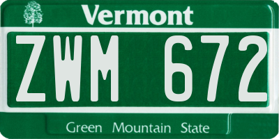 VT license plate ZWM672
