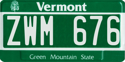 VT license plate ZWM676