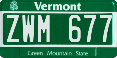 VT license plate ZWM677