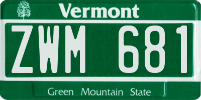 VT license plate ZWM681