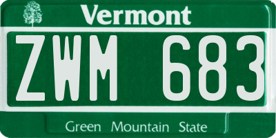 VT license plate ZWM683