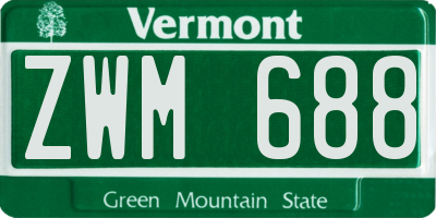 VT license plate ZWM688