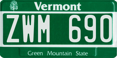 VT license plate ZWM690