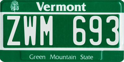 VT license plate ZWM693
