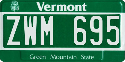 VT license plate ZWM695