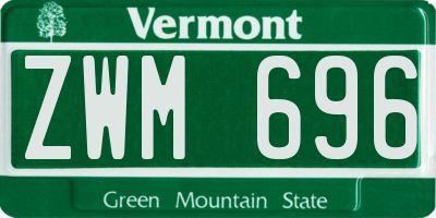 VT license plate ZWM696