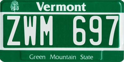 VT license plate ZWM697