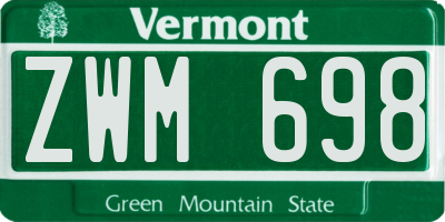 VT license plate ZWM698