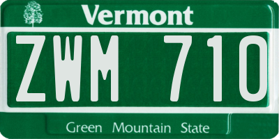 VT license plate ZWM710