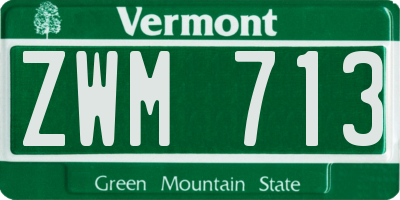 VT license plate ZWM713