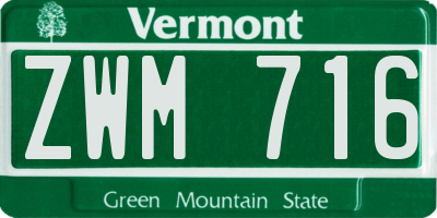 VT license plate ZWM716