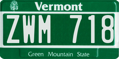VT license plate ZWM718