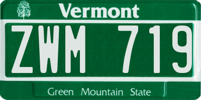 VT license plate ZWM719
