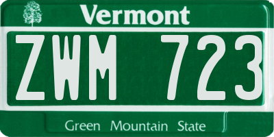 VT license plate ZWM723
