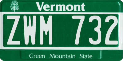 VT license plate ZWM732