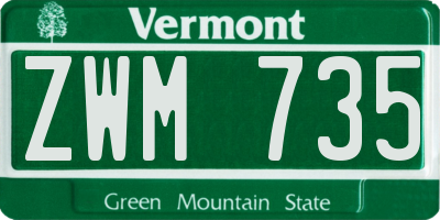 VT license plate ZWM735