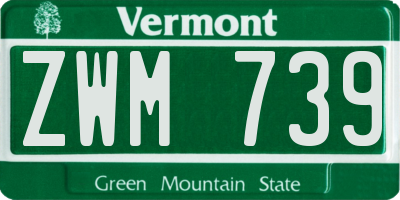 VT license plate ZWM739