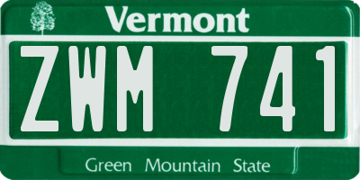 VT license plate ZWM741