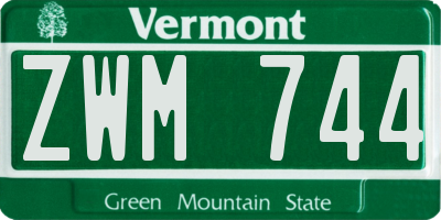 VT license plate ZWM744