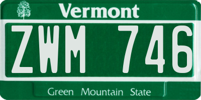 VT license plate ZWM746