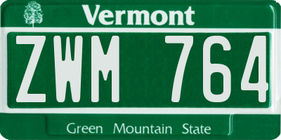 VT license plate ZWM764