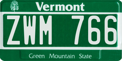 VT license plate ZWM766