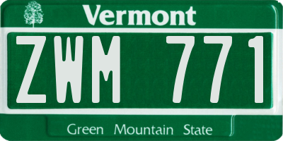 VT license plate ZWM771