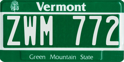VT license plate ZWM772