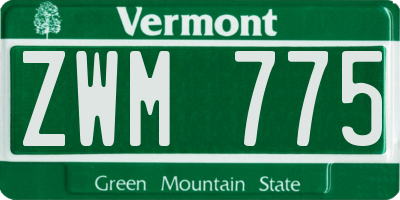 VT license plate ZWM775