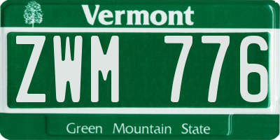 VT license plate ZWM776