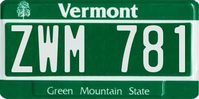 VT license plate ZWM781