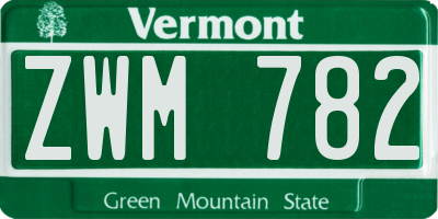 VT license plate ZWM782