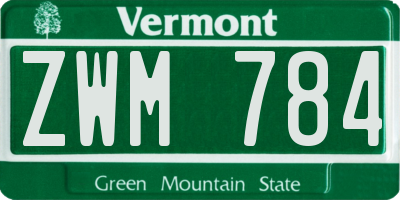 VT license plate ZWM784