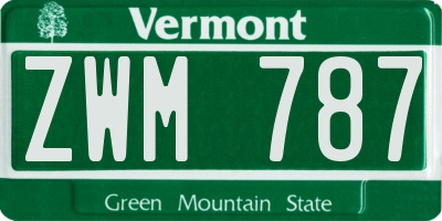 VT license plate ZWM787