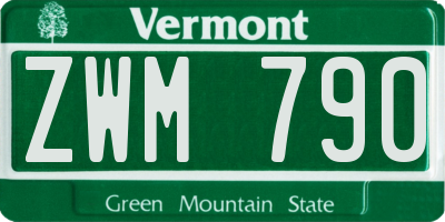 VT license plate ZWM790