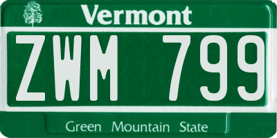 VT license plate ZWM799