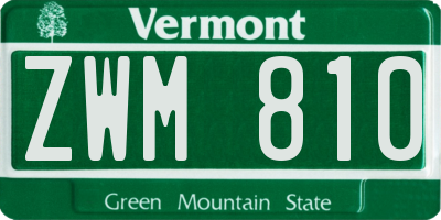 VT license plate ZWM810