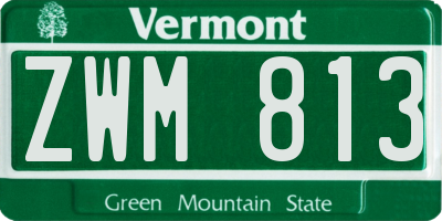 VT license plate ZWM813