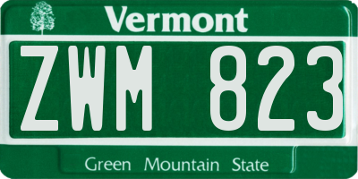 VT license plate ZWM823