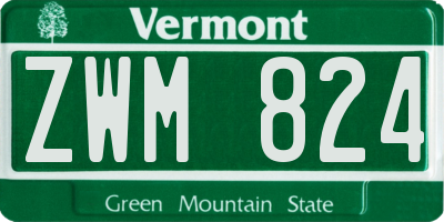VT license plate ZWM824