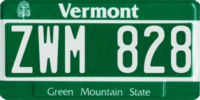 VT license plate ZWM828