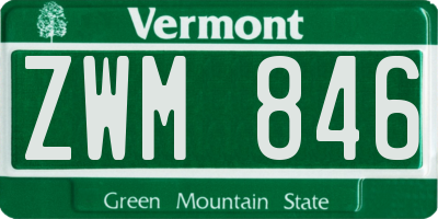 VT license plate ZWM846