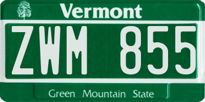 VT license plate ZWM855