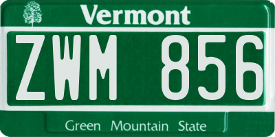 VT license plate ZWM856