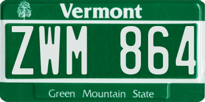 VT license plate ZWM864