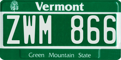 VT license plate ZWM866
