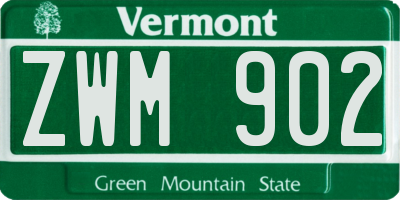 VT license plate ZWM902