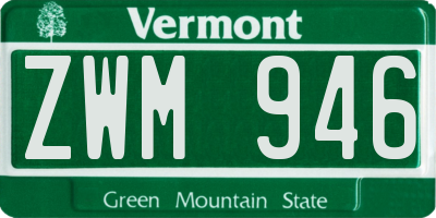 VT license plate ZWM946