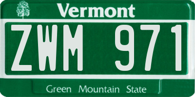 VT license plate ZWM971
